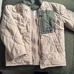 Abercrombie & Fitch Kids Quilted Jacket in Light Beige and Green